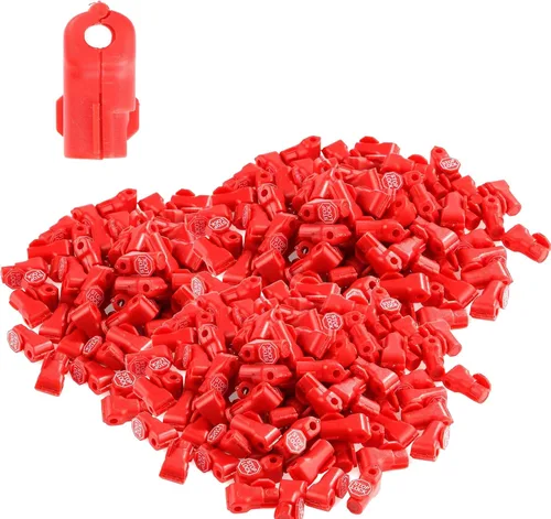 IRONWALLS 100 cerraduras de gancho de clavija, cerraduras de parada de plástico de 0.236 in, cerraduras de tope de tablero de clavijas, color rojo