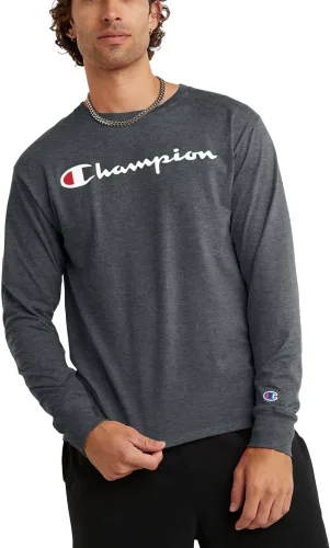 Champion Camiseta para hombre, camiseta clásica de manga larga, cómoda, suave para hombre (regular o grande y alto)