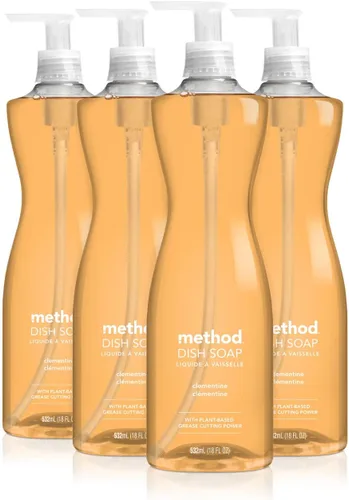 Miniatura 17 de Method Jabón de gel para platos, aroma a clementina, resistente a la grasa y alimentos pegados, fórmula libre de crueldad, fabricado con plástico