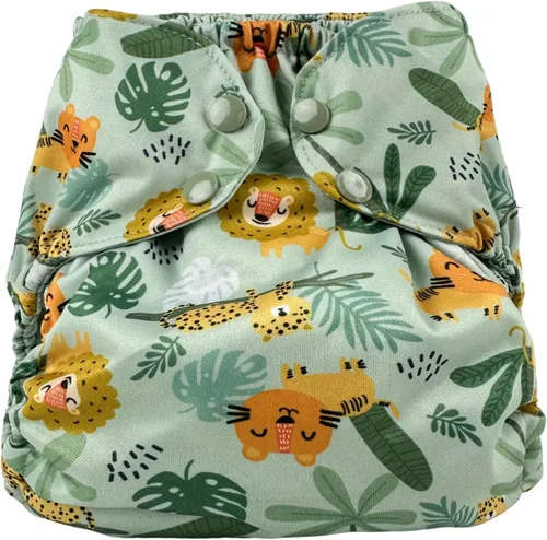Miniatura 11 de BISENKID Pañal de tela impermeable reutilizable – Cubierta exterior ajustable sobre una capa interior absorbente para evitar explosiones de orina