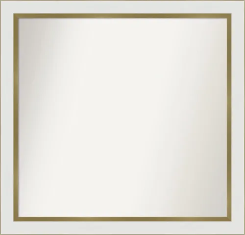 Miniatura 34 de Amanti Art Espejo de baño blanco para sobre el fregadero, 30 x 35 pulgadas, espejo de tocador rectangular estrecho de Eva de oro blanco, marco