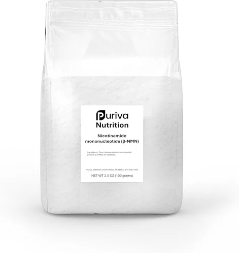 NMN Polvo (mononucleótido de nicotinamida) Precursor NAD+, 3.53 onzas, incluye cucharada | Puriva Nutrition, includes scoop, rapid absorption,