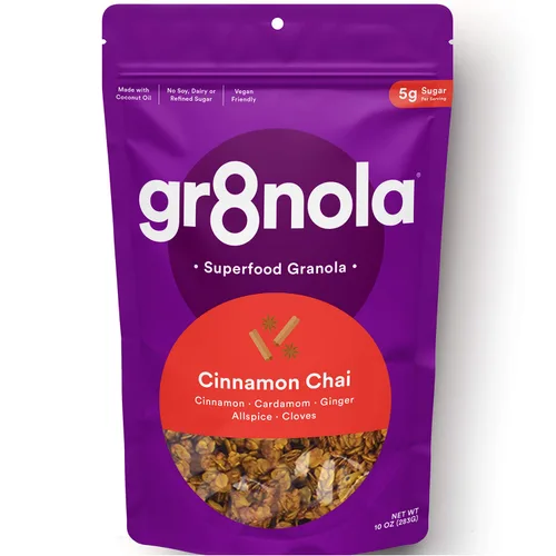 Miniatura 12 de gr8nola The Original - Cereal de granola saludable y bajo en azúcar, fabricado con superalimentos, almendras enteras, miel, canela y linaza, sin
