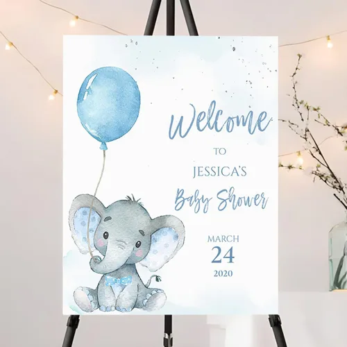 Miniatura 24 de Letrero de bienvenida personalizado de oso azul para niño "We Can Bearly Wait Baby Shower", decoración, letrero de bienvenida para bebé niño