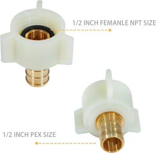 Miniatura 2 de Paquete de 4 accesorios PEX – Adaptador giratorio de latón de 1/2" x 1/2", accesorios de crimpado roscados NPT hembra para tubos PEX, conector