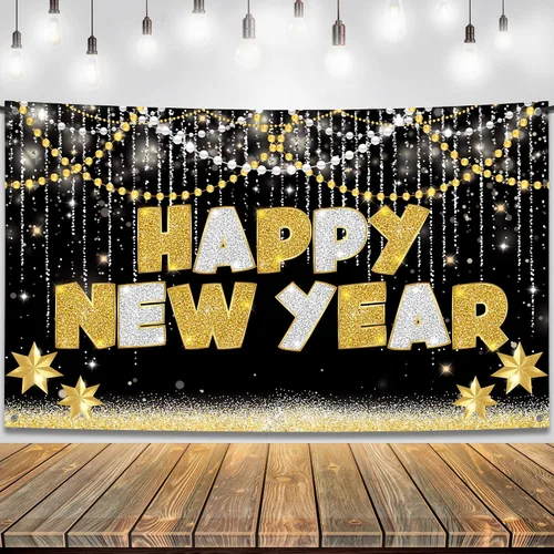 Miniatura 8 de KatchOn, Banner de Feliz Año Nuevo 2026 - XtraLarge 72x44 Pulgadas Telón de Fondo de Feliz Año Nuevo para Decoraciones de Año Nuevo 2026 Banner