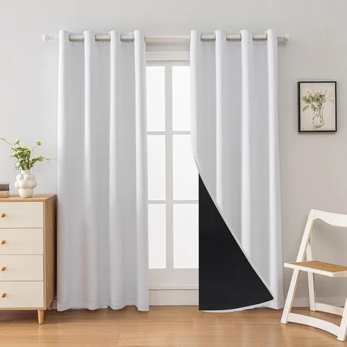 Miniatura 12 de Anytime Juego de 2 paneles de cortinas 100% opacas, con aislamiento térmico para dormitorio, paneles de sombreado completo