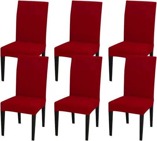 Miniatura 37 de JQinHome Juego de 8 fundas para sillas de comedor, fundas de alta elasticidad extraíbles y lavables, fundas protectoras de asiento para silla