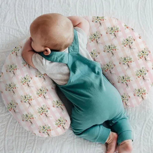 Miniatura 2 de Sweet Strawberry Baby Nursing Pillow Covers for Boy Girl Pastel Strawberries Floral Pink Bows Plaids Nursery Pillowcase for Breastfeeding Pillows