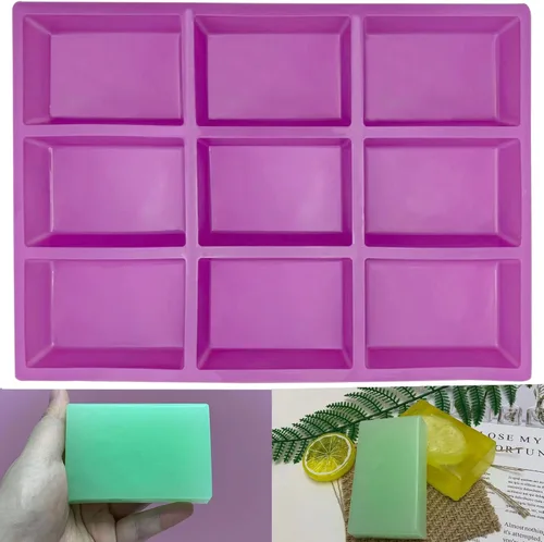 Molde rectangular de silicona para jabón, moldes de jabón grandes de 4 onzas para hacer jabón, molde de silicona rectangular para jabón Molde de