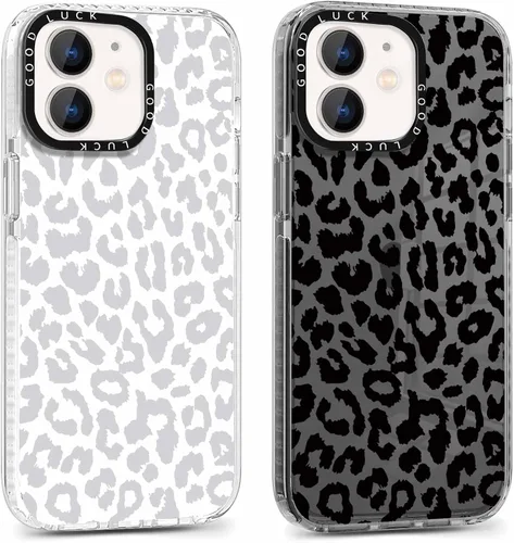 Miniatura 53 de Pack de 2 Fundas con Estampado de Guepardo para Apple iPhone 13 / iPhone 14 de 6.1 Pulgadas, Funda Transparente Linda Coquette con Patrones