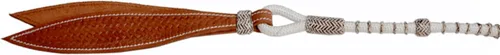 Miniatura 3 de Cuerda de nailon blanco con nudos marrones cuero crudo para caballo trenzado a mano Romal Romel Riendas Ranch Cuerda/cuerda Reins8.5 pies, 52 pies
