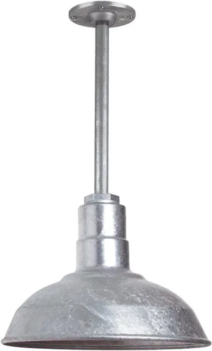 Miniatura 11 de Steel Lighting Co. El Segundo - Lámpara de granero Colgante montado en el techo Domo de 12 pulgadas Vástago de 12 pulgadas Luz de acero