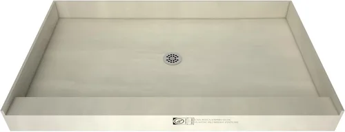 Miniatura 5 de Tile Redi P3048C-RB30-KIT Plato de Ducha y Banco con Desagüe Central - Base de Ducha de Bordillo Único, Banco, Desagüe de PVC de 2" y Placa