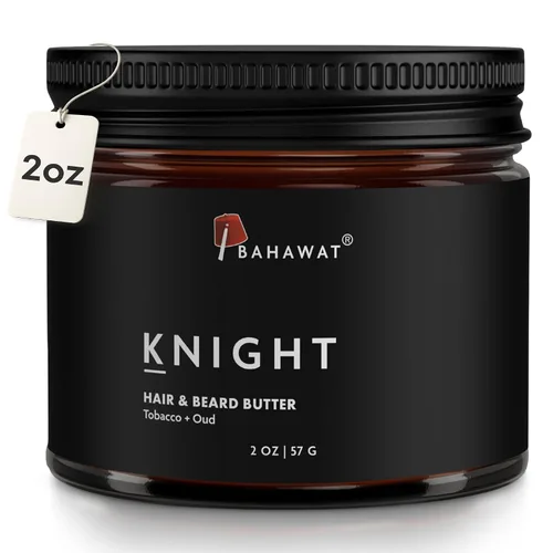 BAHAWAT Acondicionador sin enjuague para hombres - Tabaco y Oud - Fortalece y suaviza mientras alivia la picazón - Fabricado en Estados Unidos con
