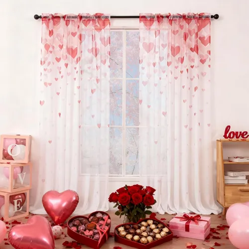 Miniatura 22 de youleyar Cortinas traslúcidas florales para sala de estar, 2 paneles de 54 pulgadas de largo, cortinas semitransparentes blancas con estampado