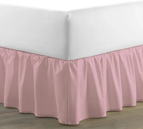 Miniatura 15 de Falda de cama con volantes (individual, color azul aguamarina) de 18 pulgadas de caída con volantes, con plataforma, 100% algodón de 800 hilos