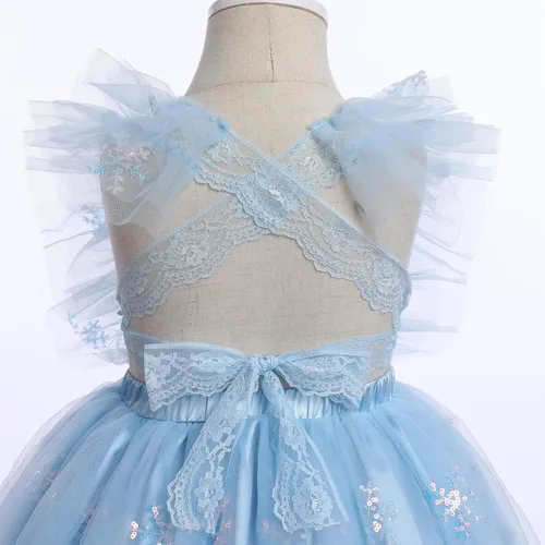 Miniatura 4 de Vestido para sesión de fotos de fiesta de cumpleaños con espalda descubierta para bebé, niña, mariposa, fresa, volantes, princesa, pastel, fiesta