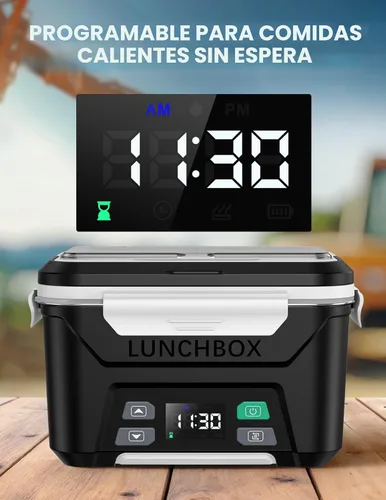 Miniatura 3 de EAST OAK Fiambrera eléctrica inalámbrica para adultos, lonchera calentada a pilas con calefacción automática, calentador de alimentos portátil