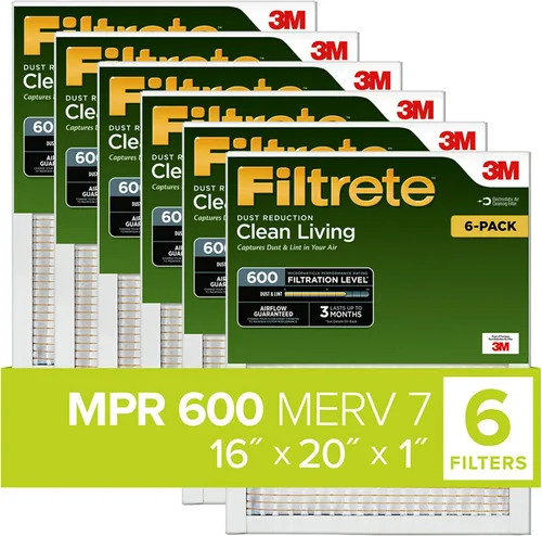 Miniatura 11 de Filtrete Clean Living - Filtro de aire para horno AC, MPR 600, 12 x 24 x 1 pulgadas, filtro antipolvo.