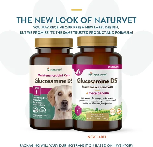 Miniatura 2 de NaturVet Glucosamina DS Nivel 1 Cuidado de mantenimiento Soporte de cadera y articulaciones Suplemento para mascotas para perros y gatos
