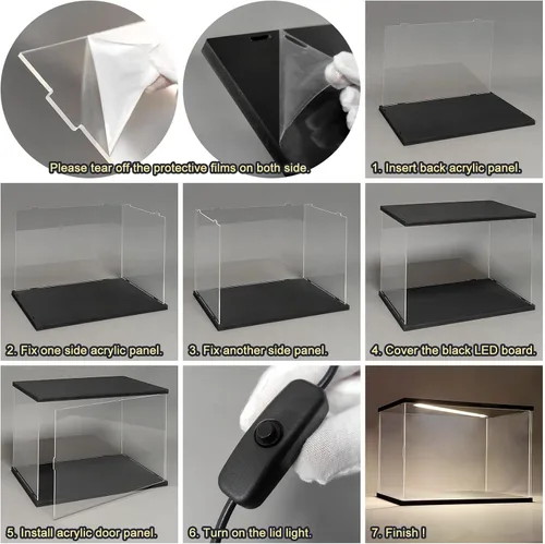 Miniatura 5 de Vitrina de acrílico para coleccionables, cajas de acrílico transparente para exhibición, figuras de acción, kit de construcción de modelos
