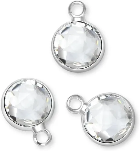 Adabele Colgante de piedra natal de plata de grado A, 0.236 in, pequeño, 0.315 in y 0.394 in para aretes personalizados, pulseras, collares,