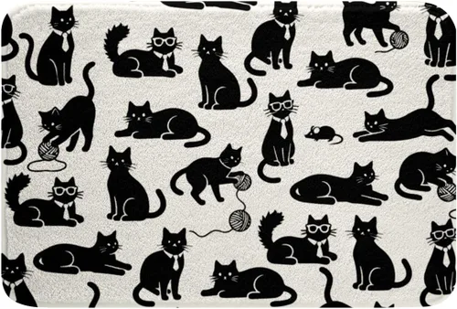 Miniatura 26 de Erosebridal Tapete de baño bohemio azteca de 16 x 24 pulgadas, color blanco y negro con estampado de flechas geométricas, alfombras de baño bohemias