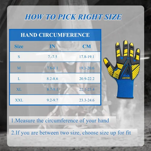 Miniatura 7 de 3 pares de guantes de trabajo, guantes resistentes a los impactos con goma para hombres y mujeres, guantes de nitrilo resistentes a cortes, guantes