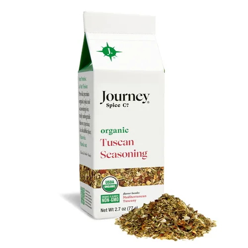 Journey Spice Co. - Condimento orgánico toscano | Sin sal, sin azúcar, sin OMG, sin MSG, sin gluten | Mezcla de hierbas italianas mediterráneas para