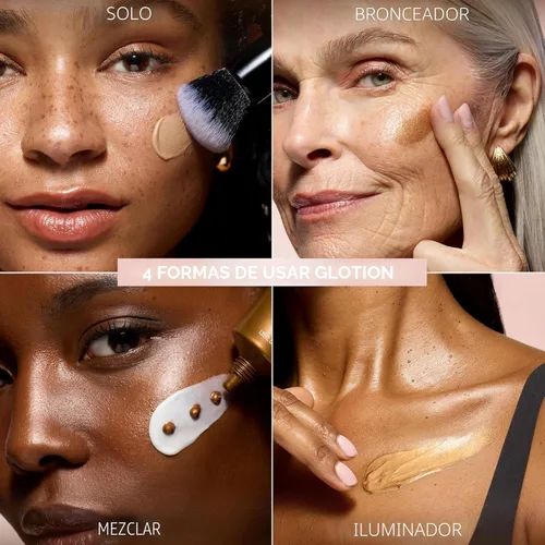 Miniatura 4 de L'Oréal Paris Maquillaje True Match Lumi Glotion, Potenciador de brillo natural, Iluminador resaltador, Gotas bronceadoras para un brillo bañado por