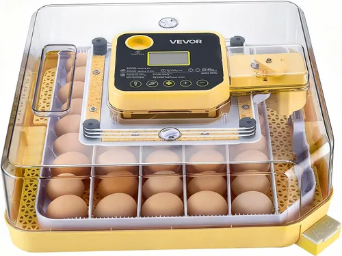 VEVOR Incubadora de 48 huevos, incubadora automática con volteador de huevos y vela LED, pantalla de temperatura y control automático de humedad,