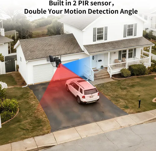 Miniatura 4 de LETSCEE Cámaras de seguridad inalámbricas para exteriores alimentadas por energía solar para seguridad del hogar, cámara exterior de visión de 360°