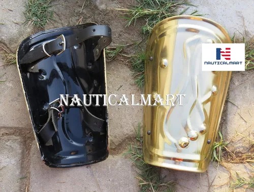 Miniatura 4 de NAUTICALMART Brazales de armadura griega, abrazaderas con acabado de latón, Latón