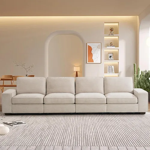 Miniatura 9 de TEKAMON Sofá Modular de 100" con Almacenamiento en los Asientos, Cómodo Sofá de Tela Chenilla de 3 Plazas para Sala de Estar, Oficina, Apartamento