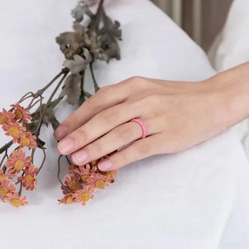 Miniatura 78 de Egnaro Anillos de boda de silicona para ella, conjuntos de novia de goma para mujer, bandas finas, diseño trenzado de hojas apilables con ranuras