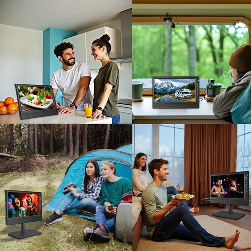 Miniatura 8 de Jexiop TV plana portátil de 12", TV pequeña con sintonizador digital - HDMI - USB - conector para auriculares - CA/CC - entrada de 12V - uso