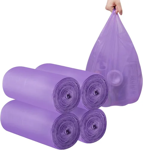 Bolsas de basura portátiles de 2 a 4 galones, 120 bolsas de basura pequeñas portátiles gruesas para oficina, cocina, dormitorio, bolsas de basura