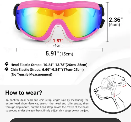 Miniatura 5 de Gafas de sol transparentes para perros NAMSAN y gafas de sol negras para perros de raza mediana a grande, 2 piezas, protección ocular para perros al