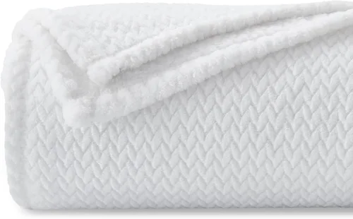 Miniatura 22 de NEWCOSPLAY Manta de Tiro Súper Suave Aqua Franela Sedosa Premium Fleece con Patrón de Hojas Ligera Manta de Cama para Uso en Todas las Estaciones