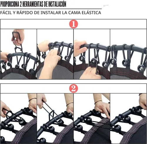 Miniatura 4 de Newan Mini trampolín silencioso de 40 a 48 pulgadas, trampolín de fitness, bungee rebote, entrenamiento cardiovascular, entrenamiento para adultos