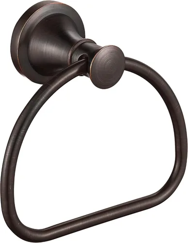 Miniatura 9 de WOLIBEER Anillo de toalla de bronce, toallero de mano frotado con aceite, colgador de toalla de baño rústico SUS 304, toallero de acero inoxidable