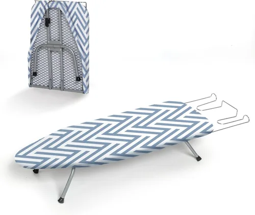 Miniatura 8 de Tabla de Planchar de Mesa con Soporte para Plancha, RAINHOL Tabla de Planchar Pequeña Plegable con Funda y Almohadilla, Mini Mesa de Plancha Negro