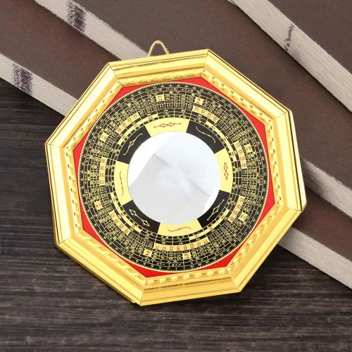 Miniatura 6 de Tyenaza Espejo Bagua, Feng Shui, espejo convexo chino tradicional para puerta de protección, suerte al aire libre para el hogar, negocios, buena