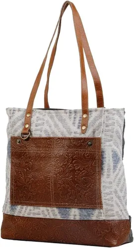 Miniatura 2 de Myra Bag Urbane Elegance Bolso de mano Upcrecycled Algodón y Cuero S-2812