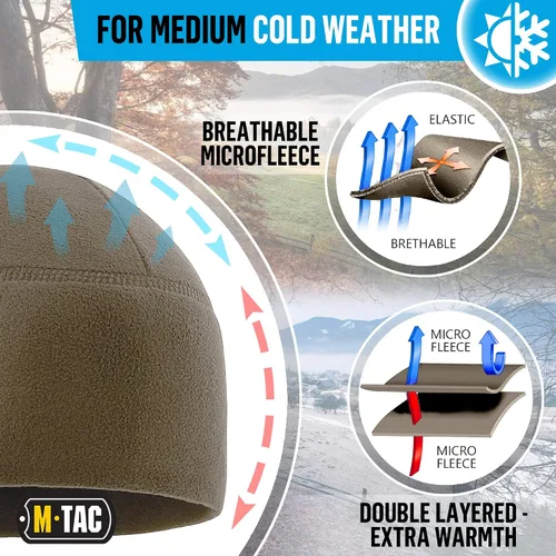 Miniatura 4 de M-Tac Gorra de reloj de forro polar - Gorro táctico militar del ejército gorro de invierno