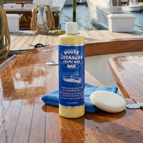 Miniatura 7 de Woody Wax Cera de crema de carnauba, cera profesional de alto brillo marino, RV y aviación, protección UV para pintura y capa transparente