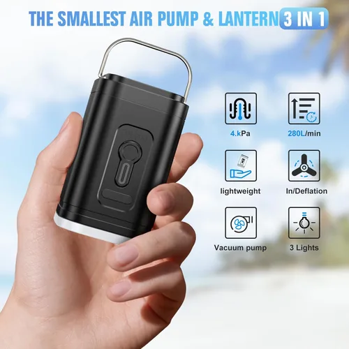 Miniatura 2 de Mini bomba de aire eléctrica para inflables, ultracompacta y portátil, motor sin escobillas, infla y desinfla rápidamente para flotadores