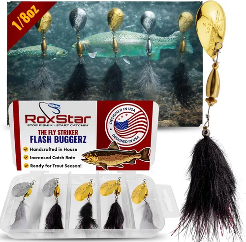 RoxStar Fly Strikers Blue Series - Hand-Crafted in The USA - Proven Nationwide Most Versatile Fishing Spinner for Bass, Trout, Pike, Steelhead- Stop
