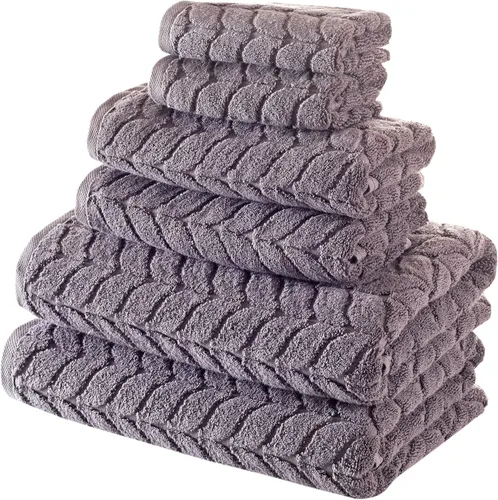 Miniatura 56 de BAGNO MILANO Toallas de baño de algodón turco, toallas de mano, juego de toallas de lujo de felpa suave de la colección jacquard